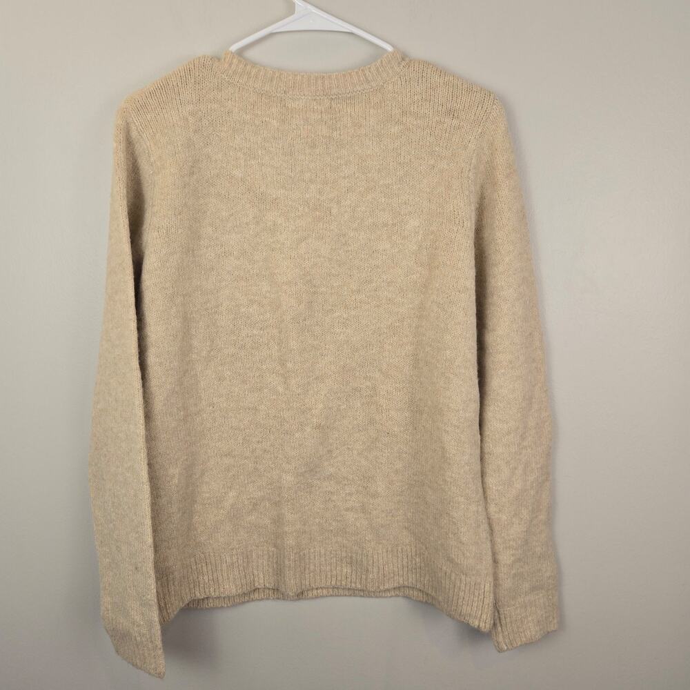 cupcakes & cashmere JOY Christmas Holiday Sweater Women's M Beige GLITTER WREA - Picture 6 of 8